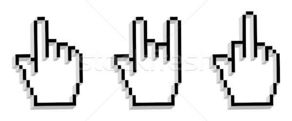 Hand cursor set Stock photo © cienpies