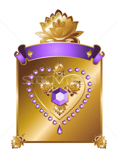 Golden Valentine background with diamond heart.  Stock photo © cienpies