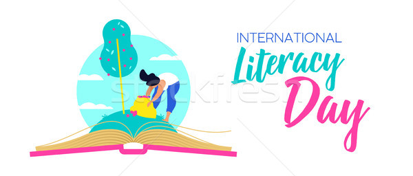 Literacy Day web banner for world education Stock photo © cienpies