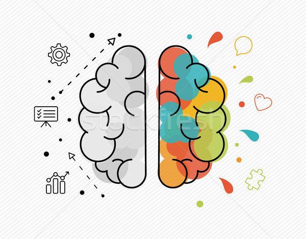 Creative and business ideas concept of human brain Stock photo © cienpies