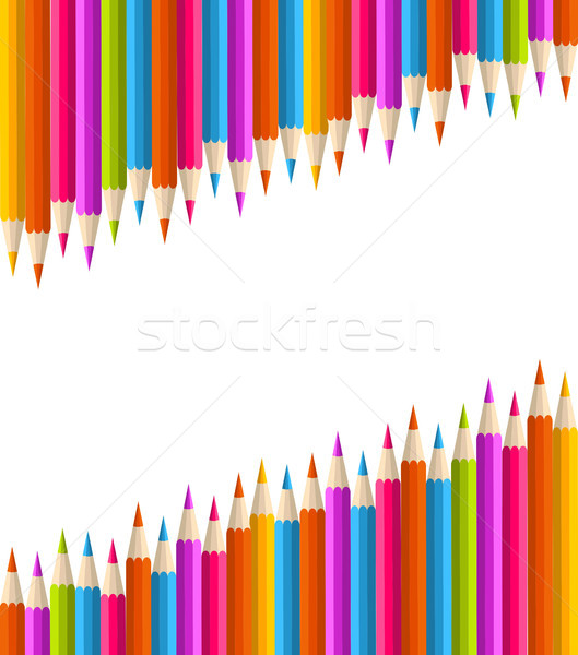 Color pencil set seamless background. Stock photo © cienpies