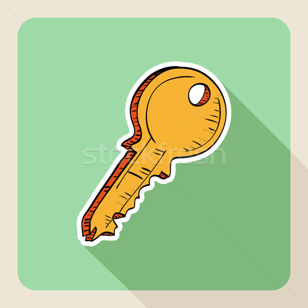 Sketch style real estate door key. Stock photo © cienpies