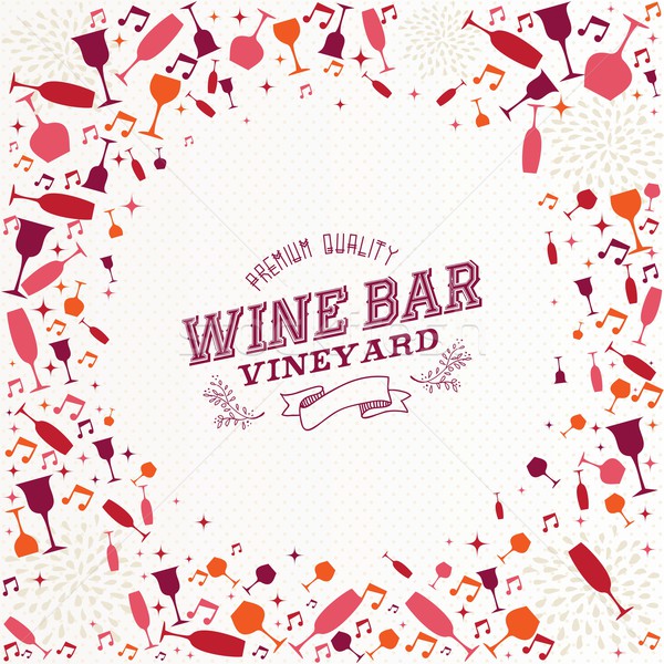 Vintage wine bar list illustration background Stock photo © cienpies