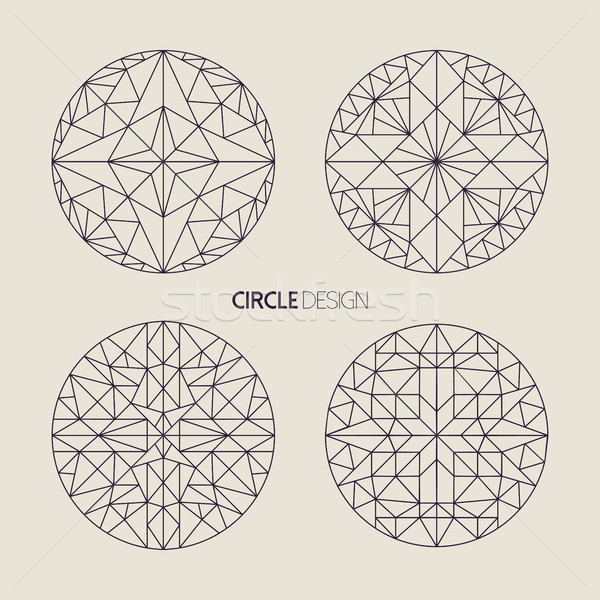 Cirkel symbool ingesteld lijn kunst geometrie Stockfoto © cienpies