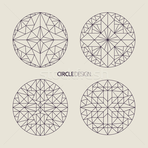 Kółko symbol zestaw line sztuki geometria Zdjęcia stock © cienpies