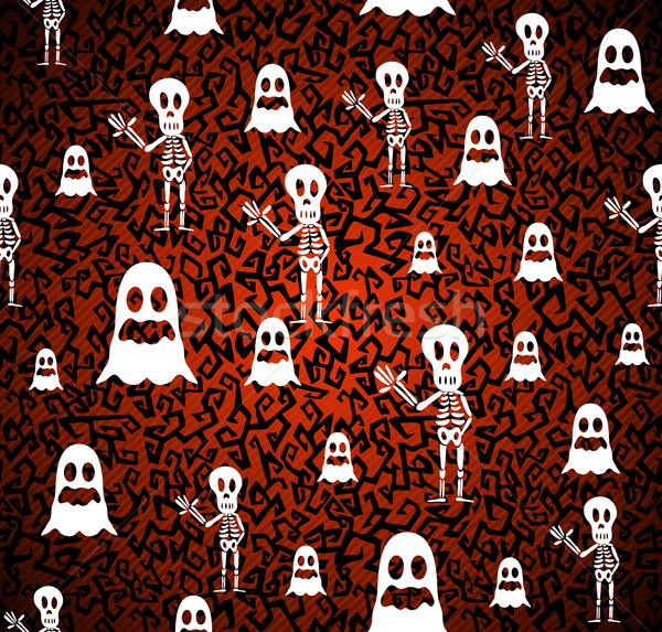 Happy Halloween elements seamless pattern background EPS10 file. Stock photo © cienpies