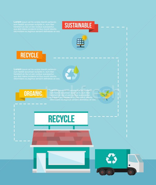 Recycle system flat illustration iinfographics Stock photo © cienpies