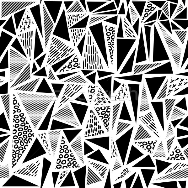 Vintage 80s seamless pattern in black and white Stock photo © cienpies