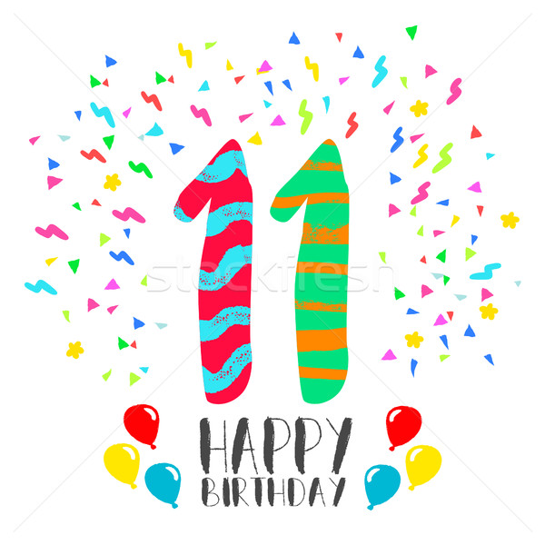 Joyeux anniversaire année carte nombre carte de vœux [[stock_photo]] © cienpies