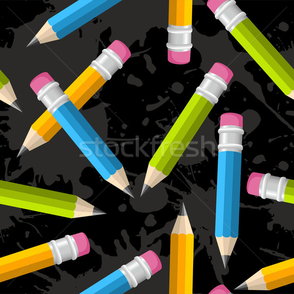 Stock photo:  Back to school pencil grunge pattern