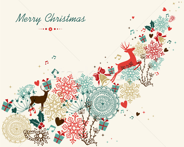 Merry Christmas vintage colors transparency Stock photo © cienpies