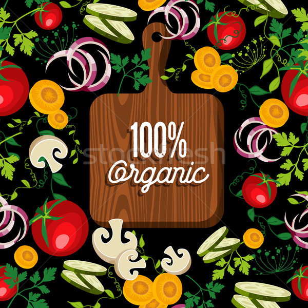 Surowy warzyw żywności 100 organiczny drewna Zdjęcia stock © cienpies
