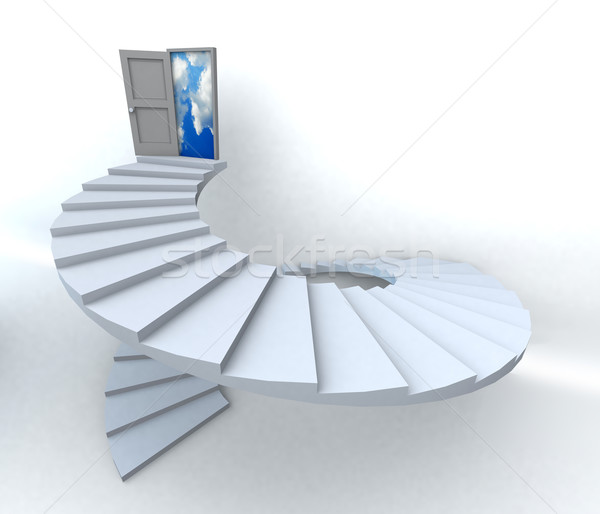 3D Success business spiral staircase Stock photo © cienpies