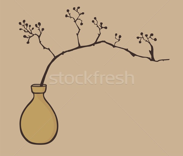 Zen vaas tak beige vector Stockfoto © cienpies