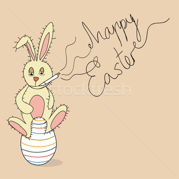 Humor Happy Easter Bunny Stock photo © cienpies
