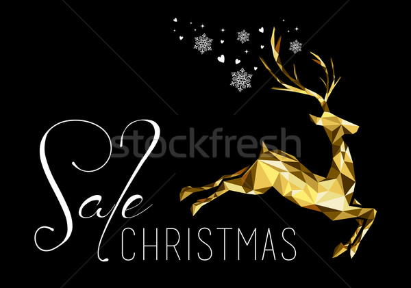 Christmas sale gold reindeer business shop xmas Stock photo © cienpies