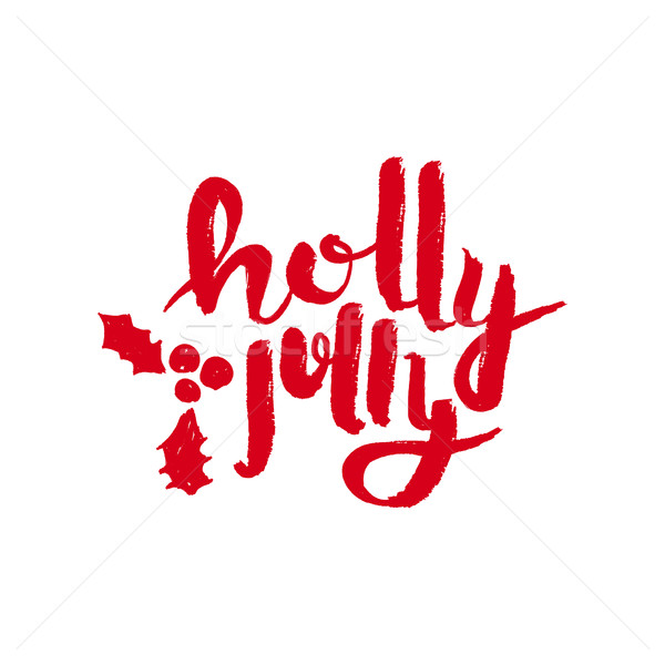 Merry christmas text quote lettering illustration Stock photo © cienpies