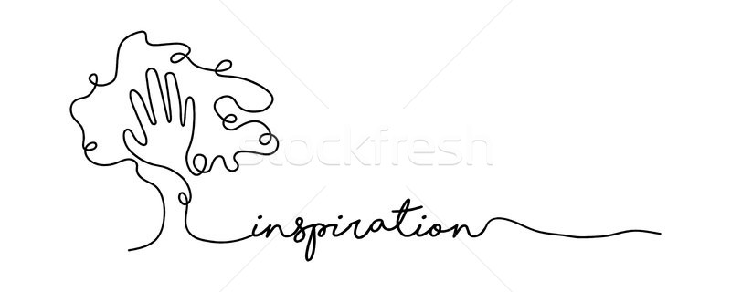 Inspiration Single Line Web Banner Concept Vector Illustration