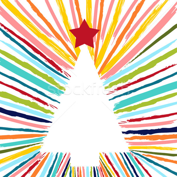 Christmas Tree Hand Drawn With Colorful Brush Vector Illustration C Cienpies Design Cienpies 9364544 Stockfresh