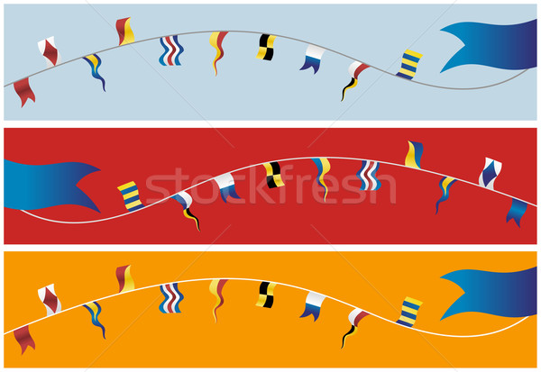 Banner morski flagi zestaw nawigacja wektora Zdjęcia stock © cienpies