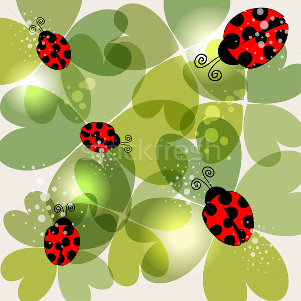 Transparent clover and ladybug background Stock photo © cienpies