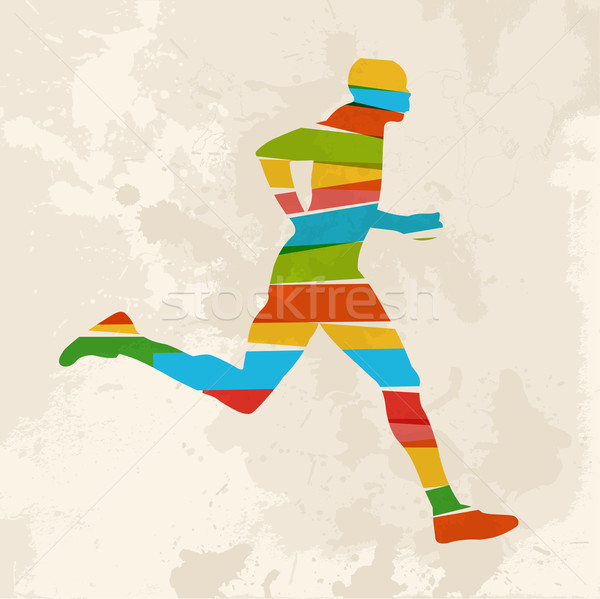 Klasszikus fut férfi diverzitás színek átlátszó Stock fotó © cienpies