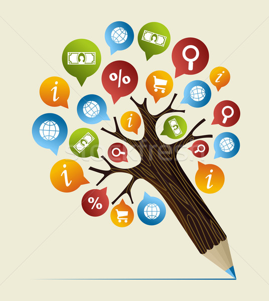 Research studies concept pencil tree Stock photo © cienpies