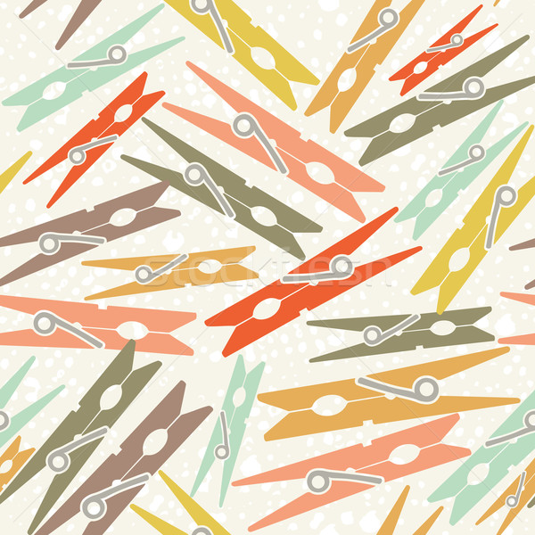 Clothespin retro seamless pattern color background Stock photo © cienpies