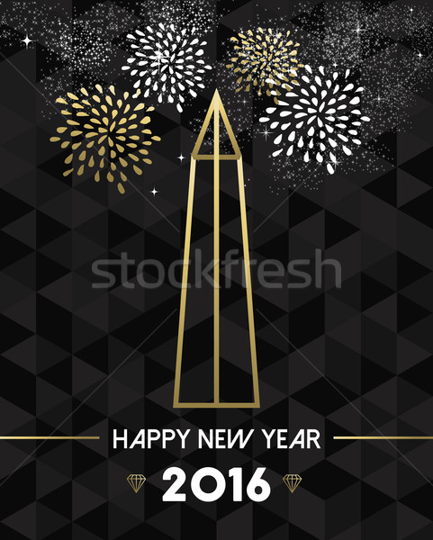 New Year 2016 washington USA travel monument gold Stock photo © cienpies