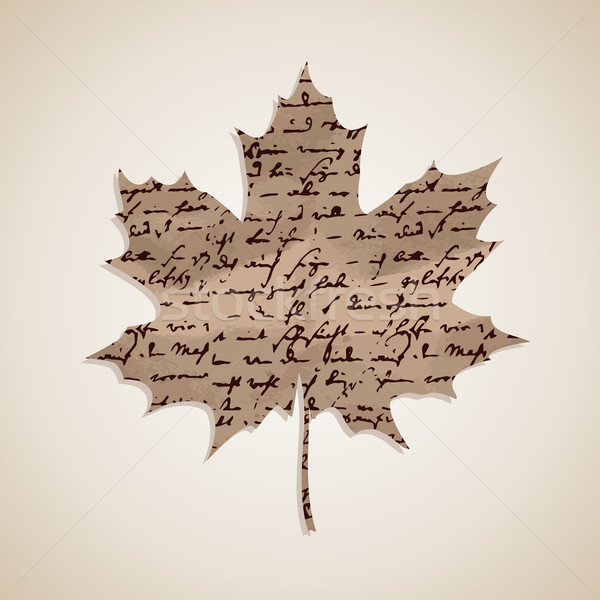 Fall season Autumn maple leaf with writings background EPS10 fil Stock photo © cienpies