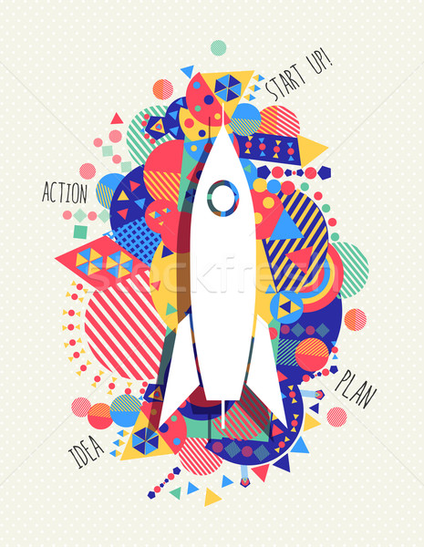 ракета запуска бизнеса икона иллюстрация пространстве Сток-фото © cienpies