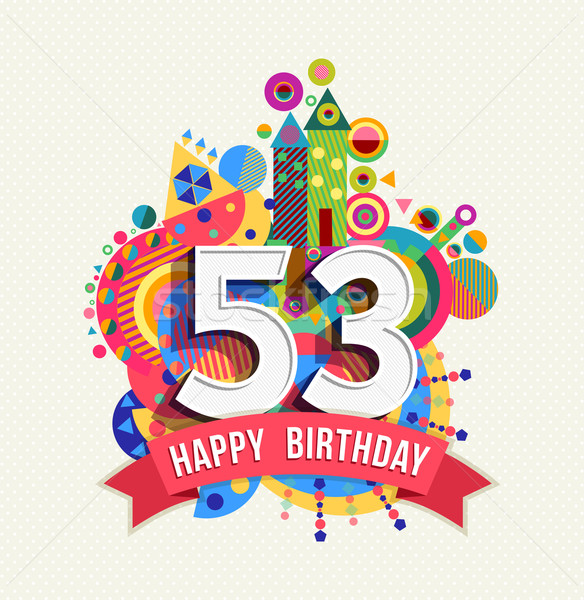 Joyeux anniversaire année carte de vœux affiche couleur cinquante [[stock_photo]] © cienpies