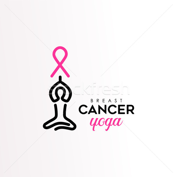 Breast Cancer Care text quote sign for women yoga  Stock photo © cienpies