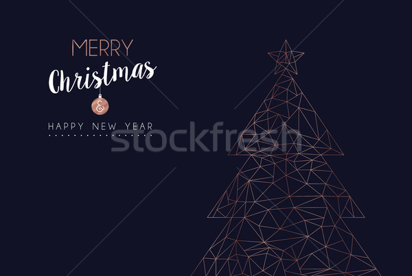 Noël nouvelle année résumé arbre de pin carte joyeux Photo stock © cienpies