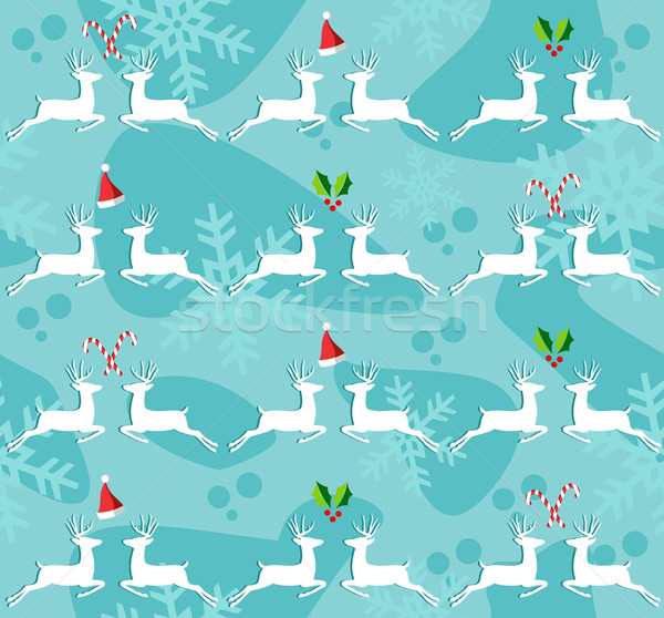 Christmas reindeer seamless pattern background Stock photo © cienpies