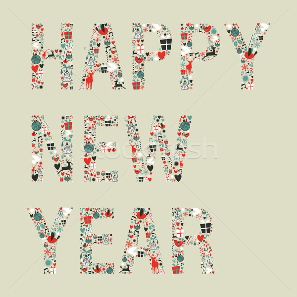 Foto stock: 2013 · feliz · ano · novo · ícones · natal · decorações