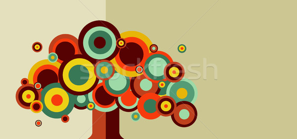 Vintage colorful tree Stock photo © cienpies