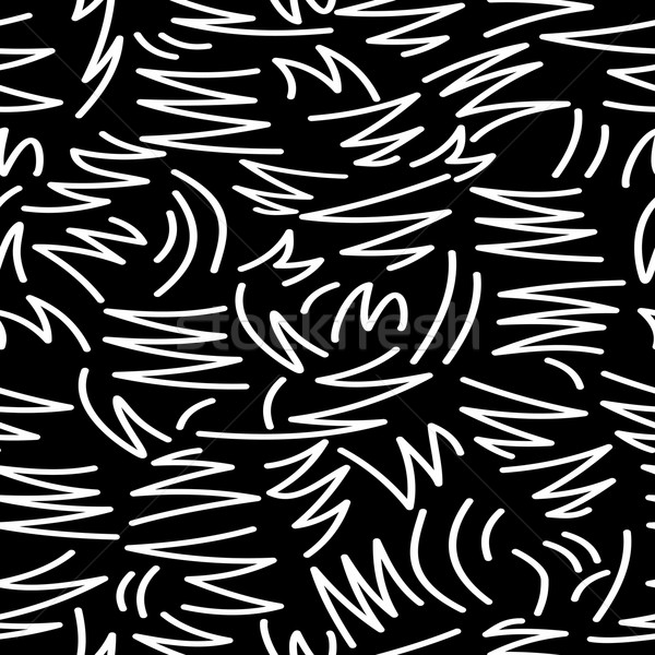 Retro line art seamless pattern in black and white Stock photo © cienpies