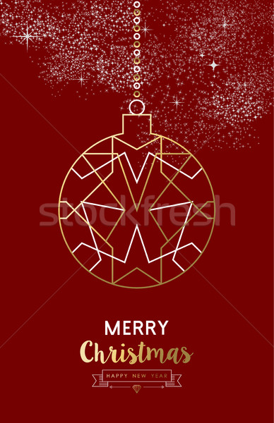 Merry christmas new year bauble ball outline gold  Stock photo © cienpies