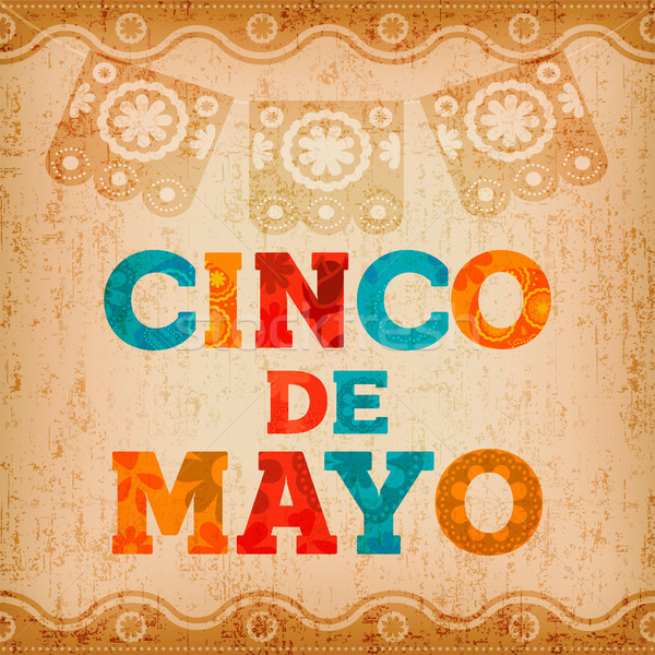 Cinco de mayo mexican holiday quote greeting card Stock photo © cienpies
