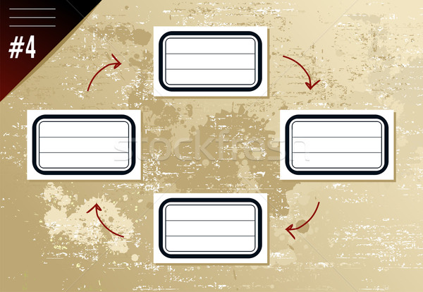 Epocă ierarhie diagramă relaţie sageti retro Imagine de stoc © cienpies