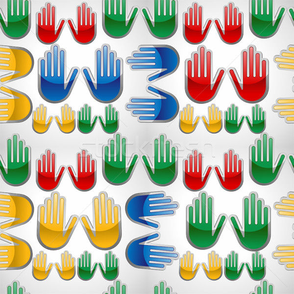 Diversity glossy hands up pattern Stock photo © cienpies