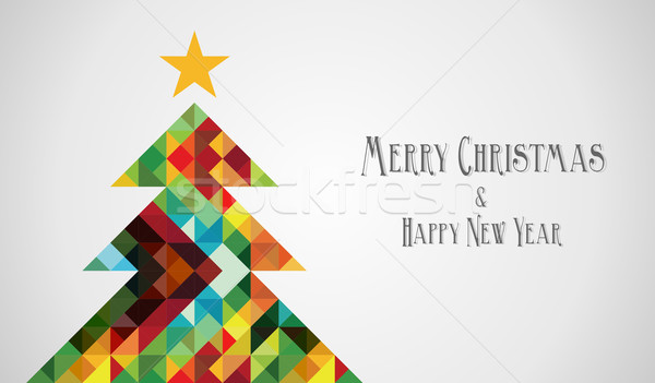 Diversity mosaic arty Christmas Tree Stock photo © cienpies