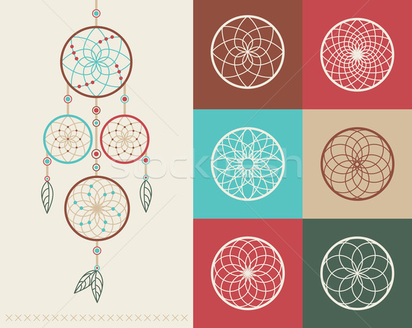 Dream catcher boho icons illustration Stock photo © cienpies