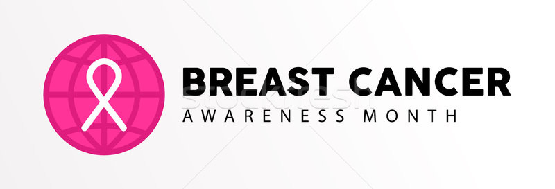 Cancerul de san constientizare luna roz tipografie semna Imagine de stoc © cienpies