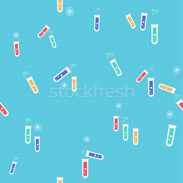 Science experiment flask tubes pattern background Stock photo © cienpies