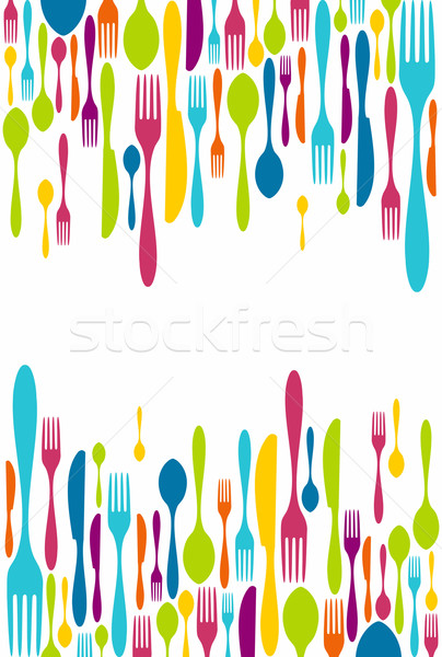 Cutlery silhouette icons background  Stock photo © cienpies