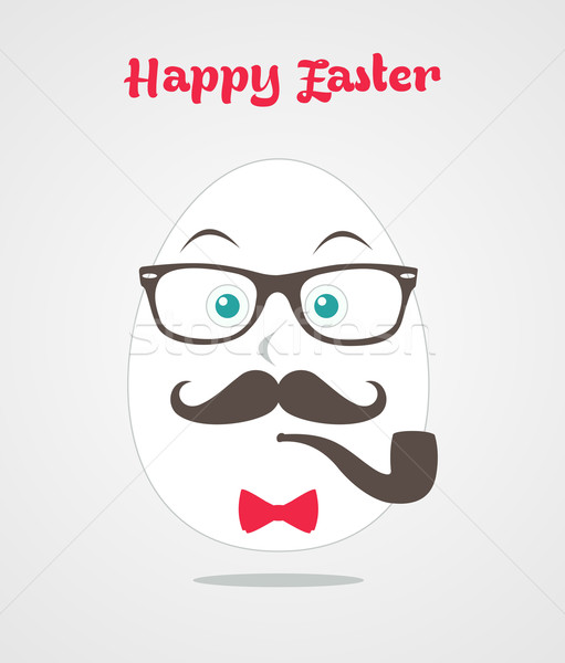 Happy hipster Mr egg Stock photo © cienpies