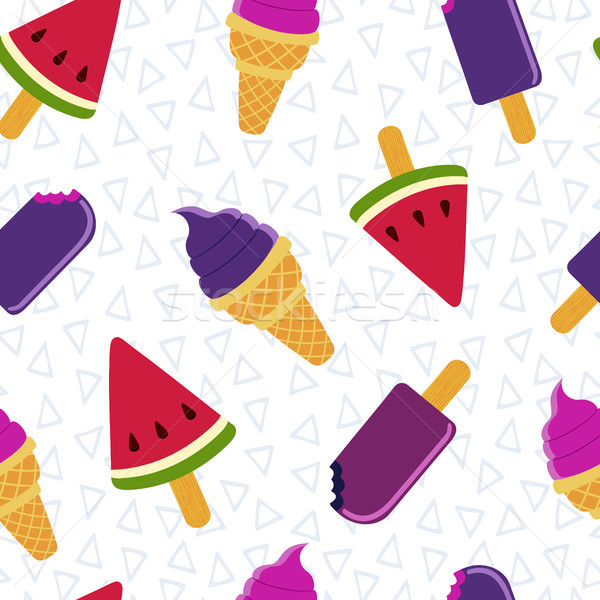 Summer ice cream fun seamless pattern design Stock photo © cienpies