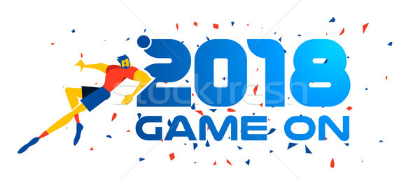 2018 soccer player web banner for sport event Stock photo © cienpies